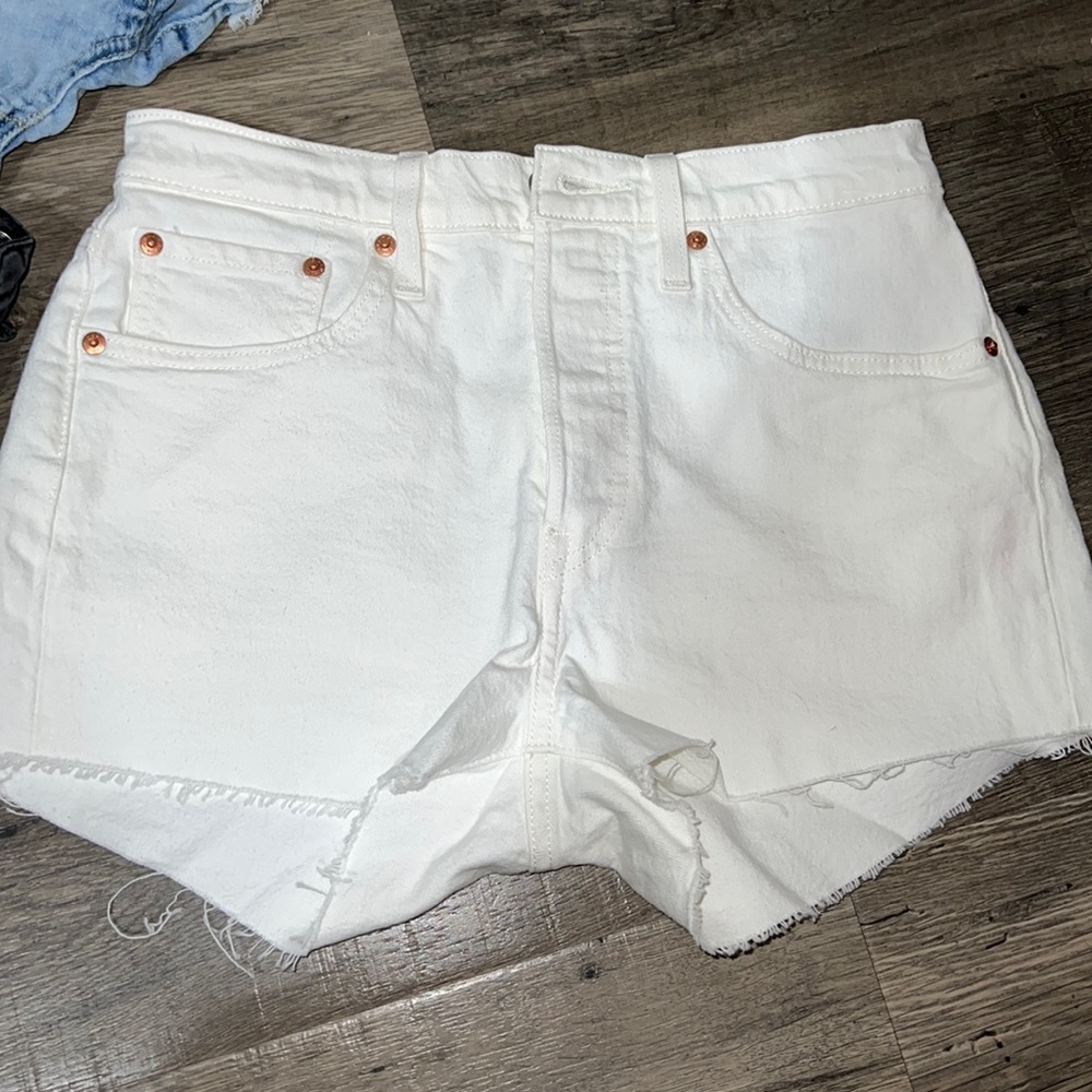 Levi's white jean shorts